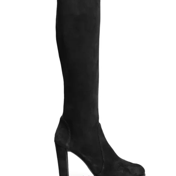Stuart Weitzman Highland Over-the-Knee Boot Suede Black -8 - Picture 5 of 9